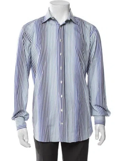 Pre-owned Etro Striped Long Sleeve Shirt In Blue