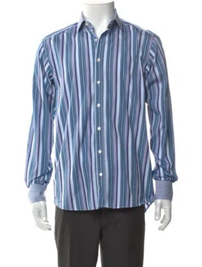 Pre-owned Etro Striped Long Sleeve Shirt In Blue