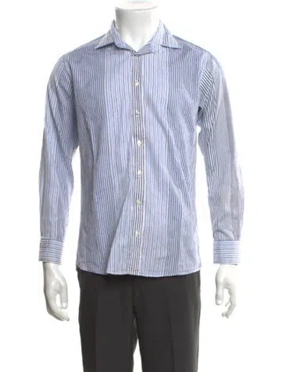 Pre-owned Etro Striped Long Sleeve Shirt In Blue
