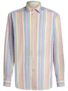 Etro Striped Long-sleeve Shirt In Blue