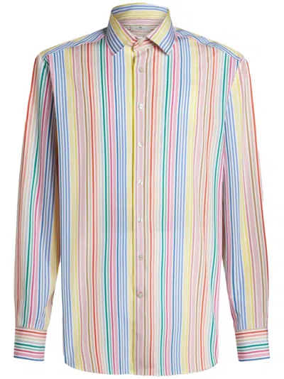 Etro Striped Long-sleeve Shirt In Multicolour