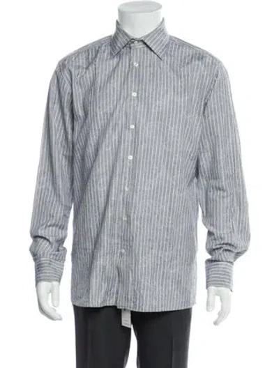 Pre-owned Etro Striped Long Sleeve Shirt In Gray