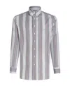 Etro Classic Striped Button-down Shirt In Gray