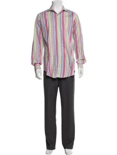 Pre-owned Etro Striped Long Sleeve Shirt In Pink
