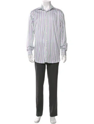 Pre-owned Etro Striped Long Sleeve Shirt In Purple