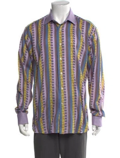 Pre-owned Etro Striped Long Sleeve Shirt In Purple
