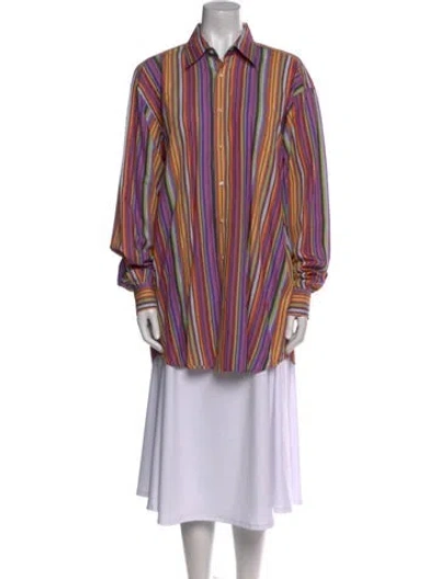 Pre-owned Etro Striped Long Sleeve Tunic In Multi
