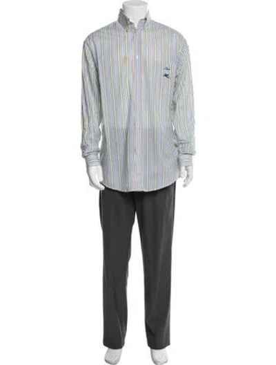 Pre-owned Etro Striped Long Sleeve Tunic In Yellow