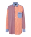 Etro Oversized Striped Cotton Poplin Patchwork-style Shirt