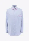 Etro Striped Long-sleeved Shirt In Blue