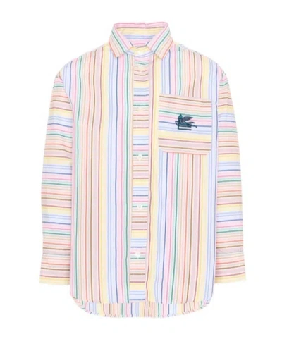 Etro Striped Long-sleeve Shirt In Multi