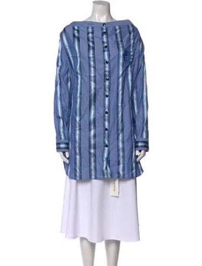 Pre-owned Etro Striped Midi Length Dress In Blue