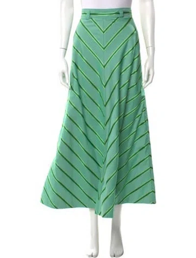 Pre-owned Etro Striped Midi Length Skirt In Green