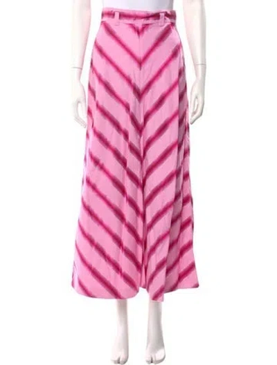 Pre-owned Etro Striped Midi Length Skirt In Pink