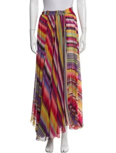 Pre-owned Etro Striped Midi Length Skirt In Red
