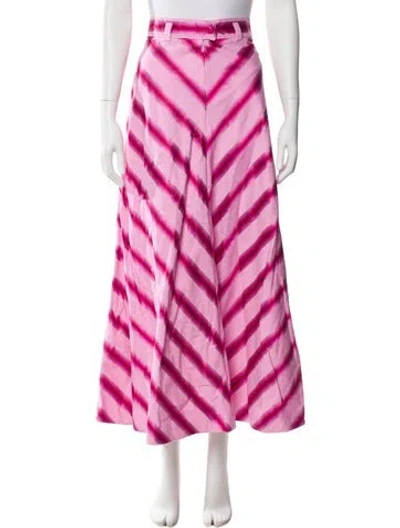 Pre-owned Etro Striped Midi Length Skirt W/ Tags In Pink
