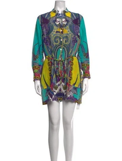 Pre-owned Etro Striped Mini Dress In Blue