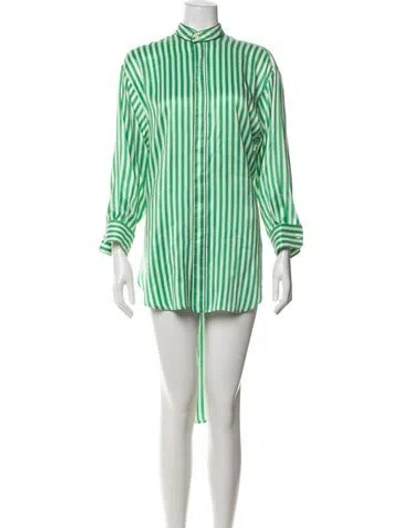Pre-owned Etro Striped Mini Dress In Green