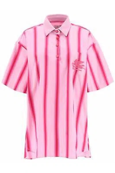 Pre-owned Etro Striped Mini Shirt Dress In Pink