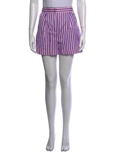 Pre-owned Etro Striped Mini Shorts In Purple