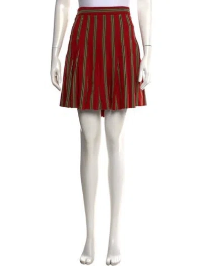 Pre-owned Etro Striped Mini Skirt In Red