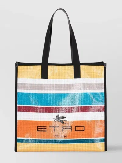 ETRO STRIPED NYLON TOTE BAG