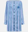 Etro Poplin Mini Dress In Blue