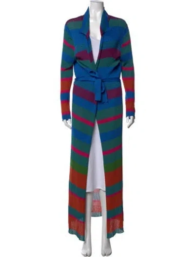 Pre-owned Etro Striped Open Front Sweater In Blue