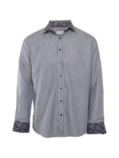Pre-owned Etro Striped Paisley Print Shirt In White