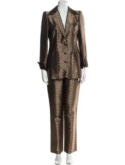 Pre-owned Etro Striped Pantsuit In Brown
