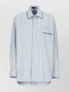 Etro Striped Pattern Shirt Asymmetric Hem In Blue