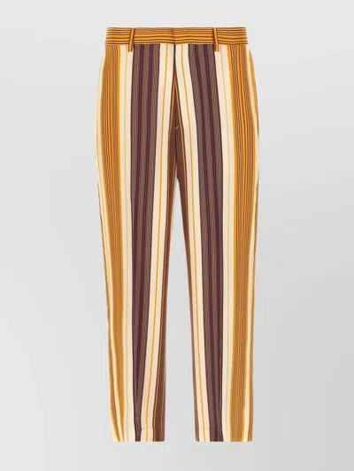 Etro Striped Pattern Trousers With Belt Loops In Multicolor