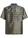 Etro Striped Polo Shirt In Green
