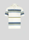 Etro Pegaso-embroidered Striped Polo Shirt In White
