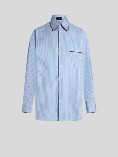 Etro Striped Shirt In Blue