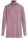 Etro Bordeaux Shirt With All-over Striped Motiv In Red