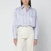 Etro Striped Cotton Shirt In Blue