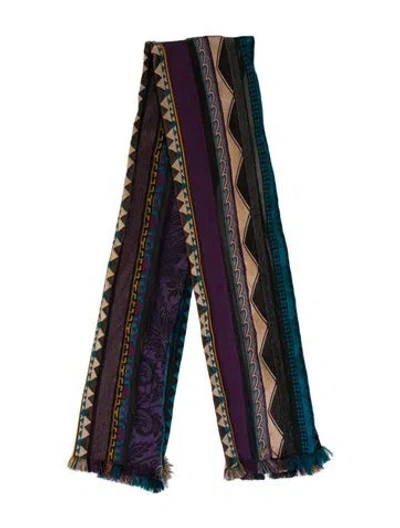 Pre-owned Etro Striped Scarf In Blue