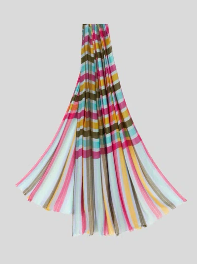 Etro Striped Scarf In Blue