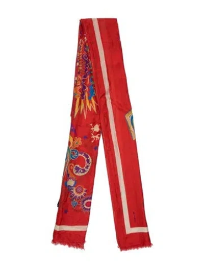 Pre-owned Etro Striped Scarf In Red