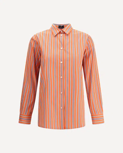 Etro Striped Shirt In Orange