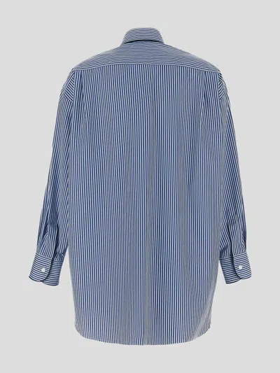 Etro Striped Shirt In Baby Blue