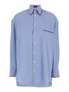 ETRO OVERSIZED LIGHT BLUE STRIPED SHIRT IN COTTON WOMAN