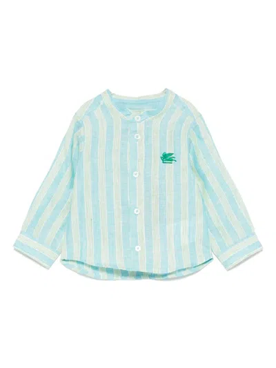 Etro Babies' Striped Shirt In Blue