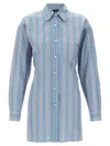 Etro Knotted Button-up Striped Shirt In Blue