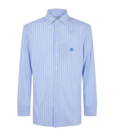 Etro Striped Shirt In Blue