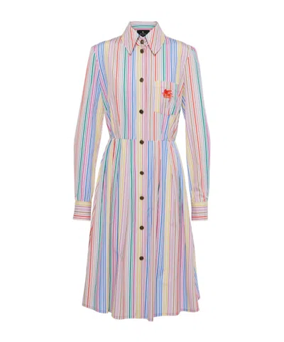 Etro Striped Shirt Dress In Multi