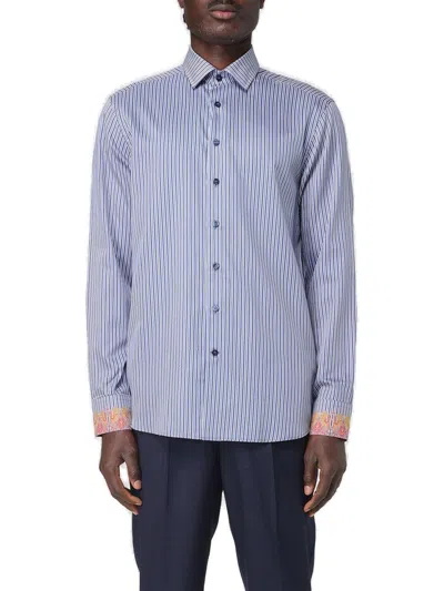 Etro Shirt  Men Color Gnawed Blue In Multi