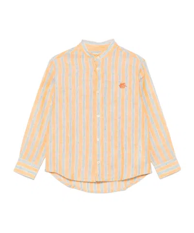 Etro Kids' Striped Shirt In Orange