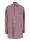Etro Bordeaux Shirt With All-over Striped Motiv In Red